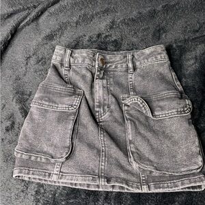Gray Denim Mini Skirt